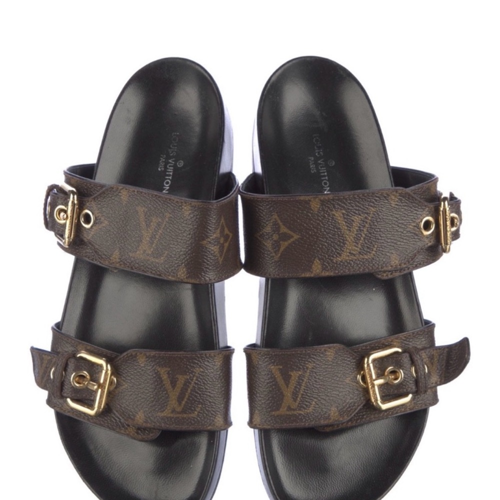 Louis Vuitton Monogram Brown Slide Sandals